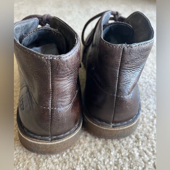 UGG Dark Brown Leather Men Chukka Ankle Boots 3275 main image 15